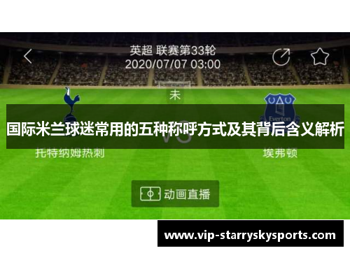 国际米兰球迷常用的五种称呼方式及其背后含义解析