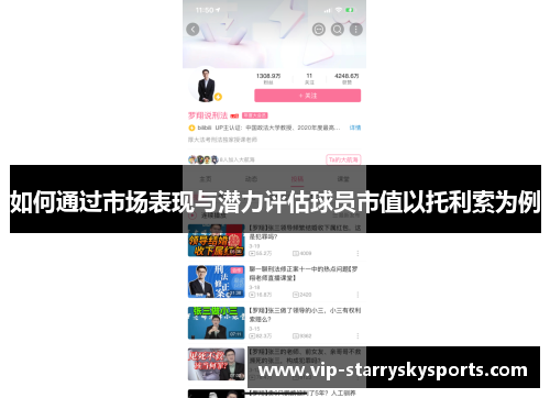 如何通过市场表现与潜力评估球员市值以托利索为例